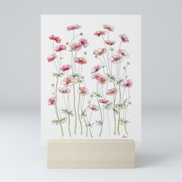 Pink Cosmos Flowers Mini Art Print