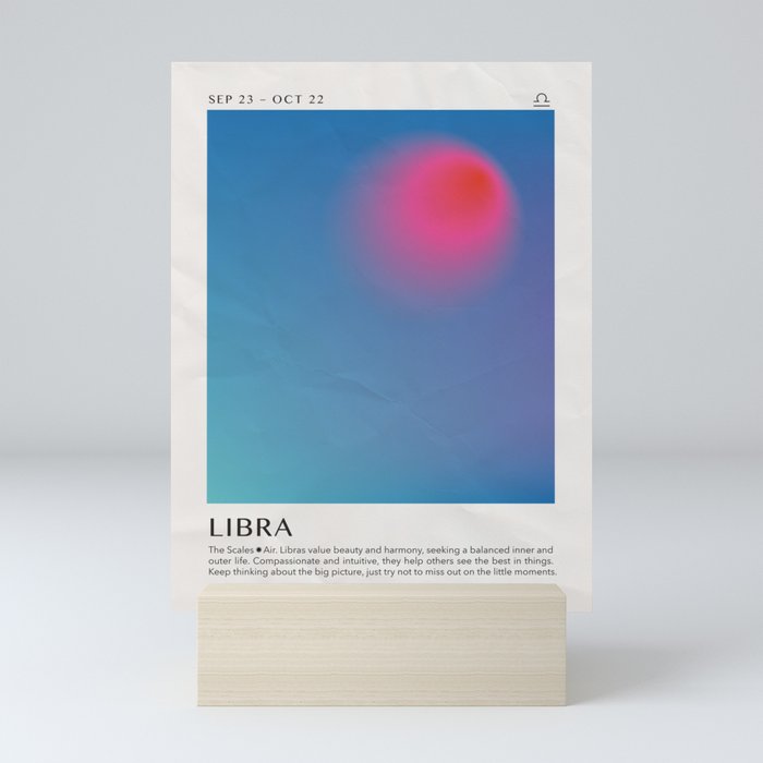 Libra Astrology Zodiac Aura Gradient Art Print Mini Art Print