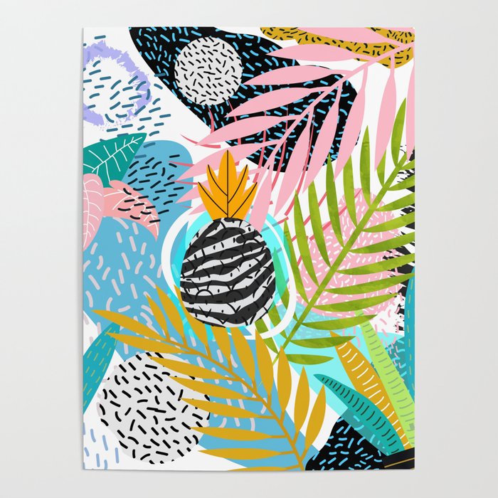 abstract palm leaves Poster