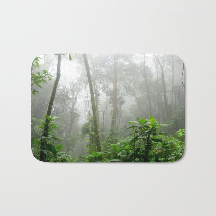 Brazil Photography - Moisty Rain Forest With Wet Leaves Bath Mat