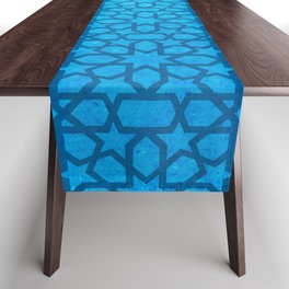 Blue  Design - Oriental pattern, traditional Morocco Style Table Runner
