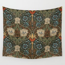William Morris Honeysuckle and Tulip Forest Chestnut Pattern Wall Tapestry