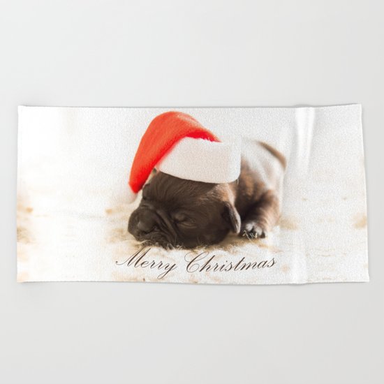 Cute Merry Christmas Beach Towel