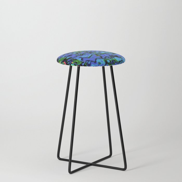 Synth blue wave Counter Stool