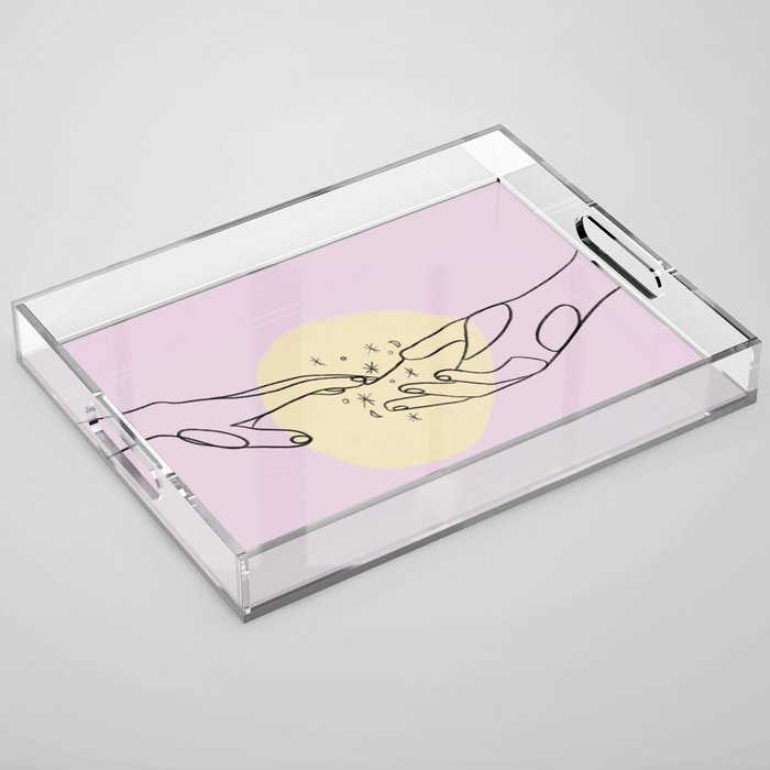 The Spark Between the Touch Of Our Hands Acrylic Tray