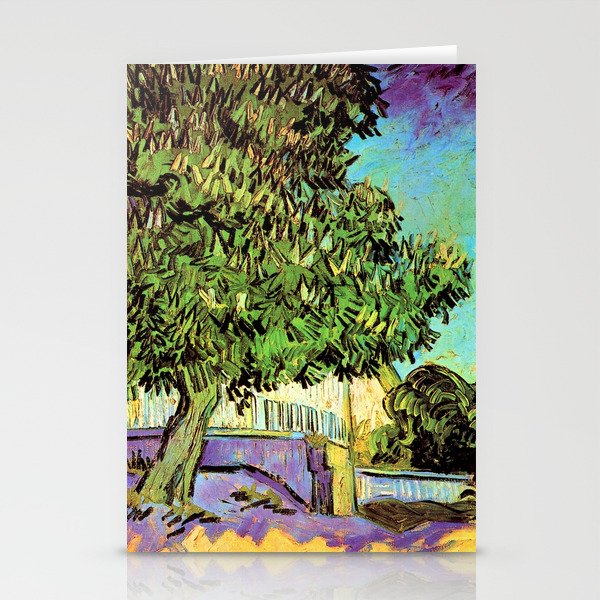 Vincent van Gogh : Blossoming Chestnut Tree 1887 Stationery Cards