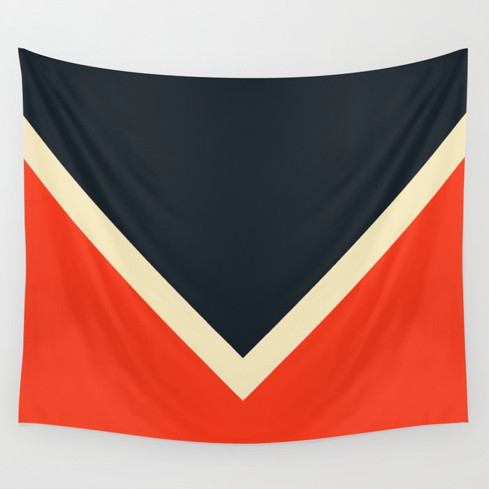 Black White And Red Colorful Retro Style Stripes Bast Wall Tapestry
