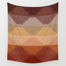 Geometric Aztec Pyramid Pattern II Wall Tapestry