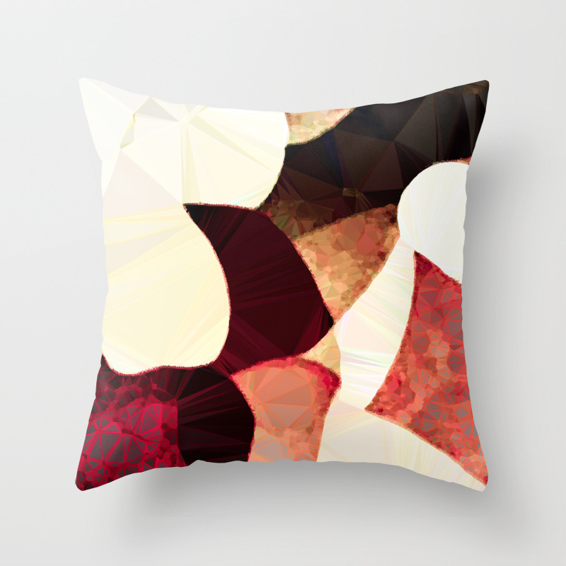 Baroque Burgundy Copper Ivory Maximum Abstract Art Throw Pillow By