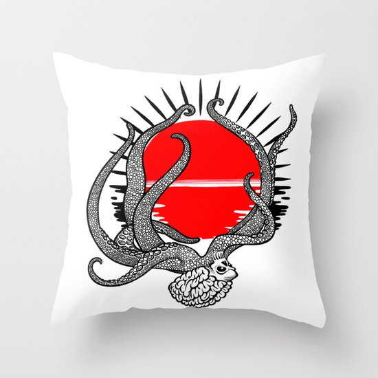 The last sunset Throw Pillow