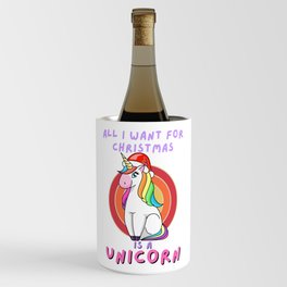All I Want For Christmas Is A Unicorn, Christmas Unicorn Shirt, Christmas Shirts for Women, Christmas Unicorn, Christmas TShirt, Shirts For Christmas,Cute Christmas t-shirt,Holiday Tee Wine Chiller