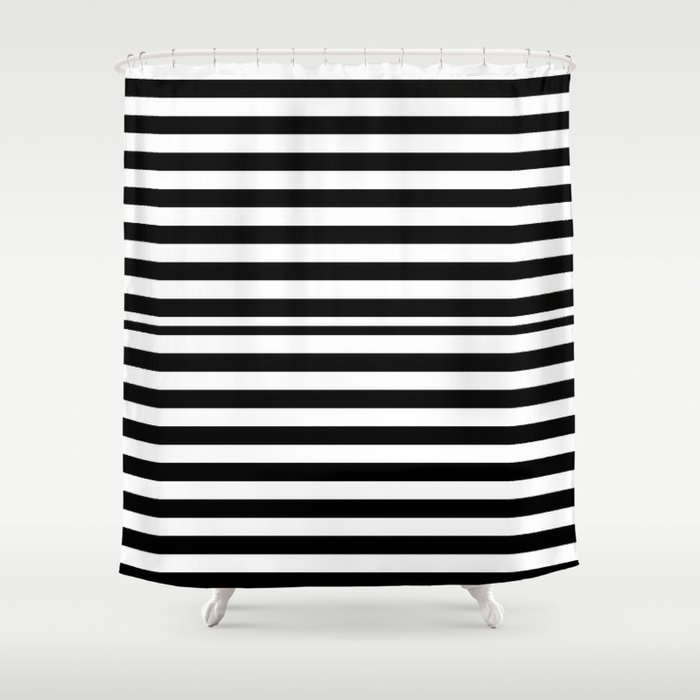SCAN LINES (BLACK-WHITE) Shower Curtain