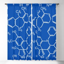 Chemistry chemical bond design pattern background blue Blackout Curtain