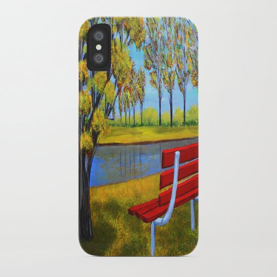 The red bench iPhone Case