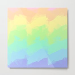 Geometric Pastel Rainbow Metal Print