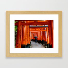 Japan - Through the Fushimi Inari Shrine Adventure Travel Framed Art Print