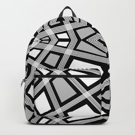 Abstract geometric pattern - gray, black and white. Backpack
