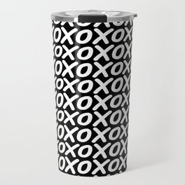 Black and white Hugs and kisses Valentine gift Travel Mug