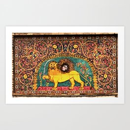 Shir O Khorshid Art Print | Golestanpalace, Iran, Sword, Sun, Persian, Qajar, Lion, Christmasgift, Photo, Shirokhorshid 