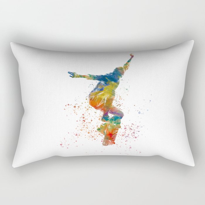 watercolor skater Rectangular Pillow