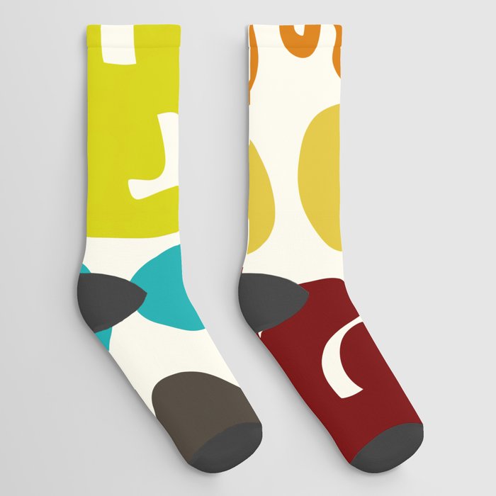 Abstract vintage colorful pattern collection 1 Socks