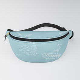 Under the Sea Whale & Submarine Pattern Fanny Pack
