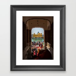 First View of the Golden Temple, India Framed Art Print