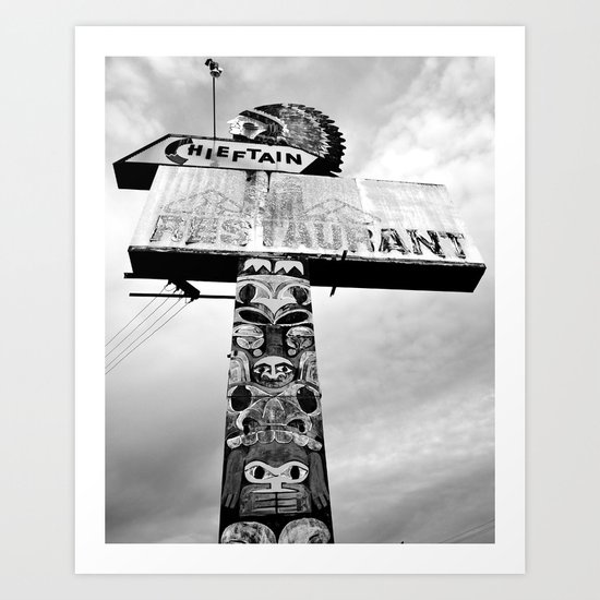 Totem Pole sign Art Print