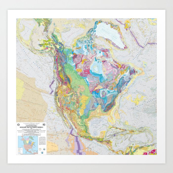 USGS Geological Map of North America Art Print