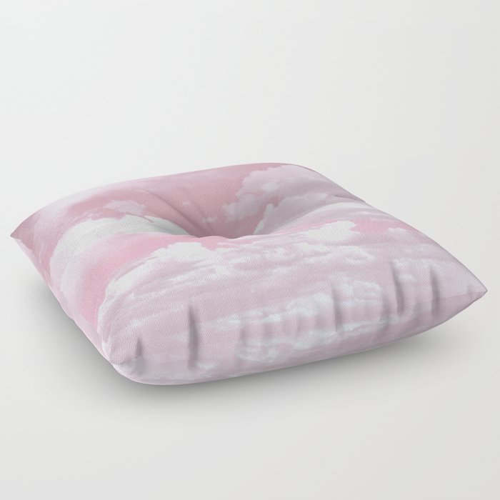 Clouds in a Pink Sky Floor Pillow