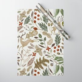 Christmas in the wild nature Wrapping Paper | Desert, Painting, Natureplants, Boho, Curated, Bohemian, Leaves, Holiday, Forest, Nice 