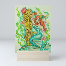 Redhead Tiki Mermaid Mini Art Print