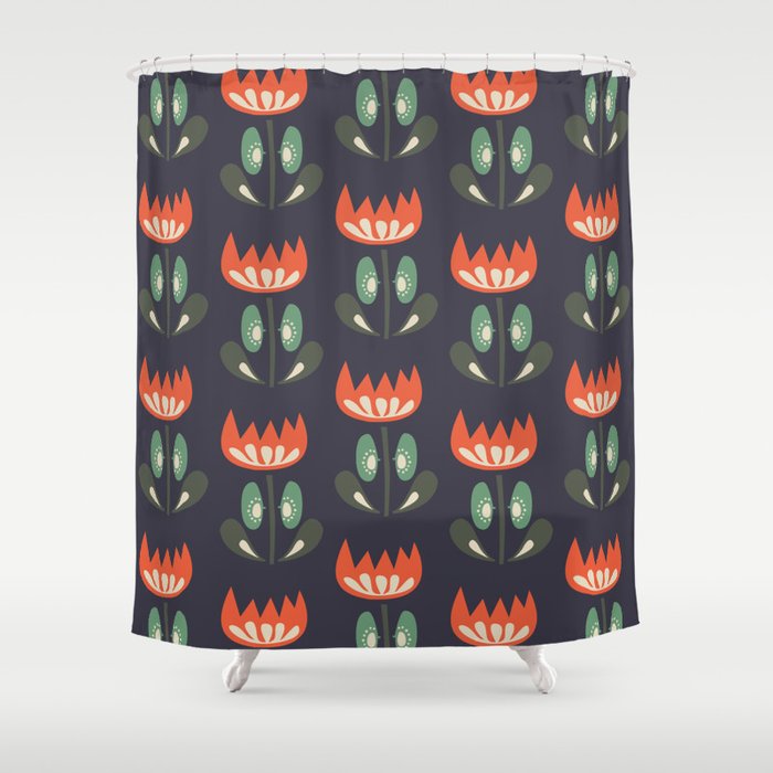 Scandinavian Wildflowers Shower Curtain