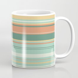 Minty Fresh Stripes Coffee Mug | Green, Pattern, Peach, Digital, Mint, Calislahn, Horizontal, Suracedesign, Graphicdesign, Dottedline 