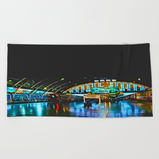 Last Train From Thailand Beach Towel