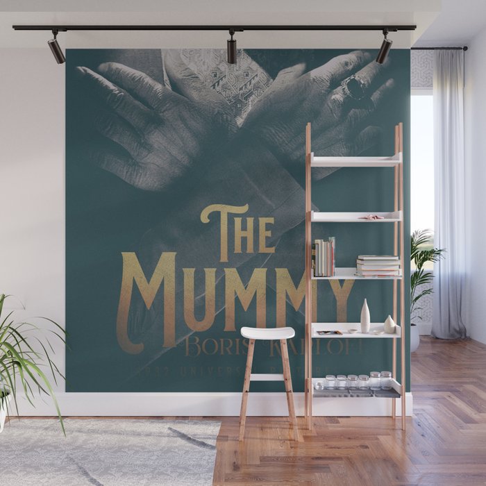 The Mummy, Boris Karloff, 1932 cult horror movie poster, vintage affiche Wall Mural