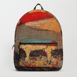 Pablo Picasso - La Corrida - Plaza de Toros Pamplona, Spain matador and bull landscape painting  Backpack