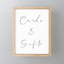 Elegant Wedding Script Cards and Gifts Framed Mini Art Print