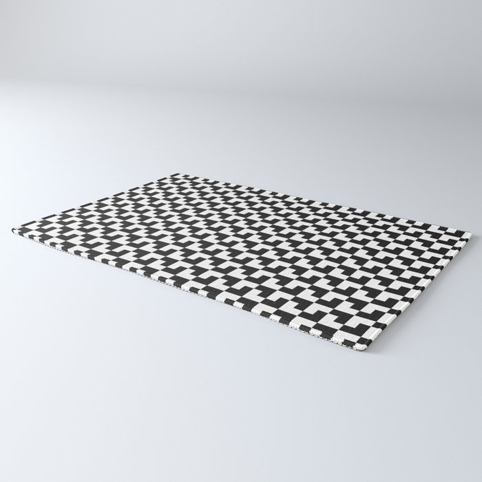 Black and White Tessellation Pattern - Graphic Design Rug