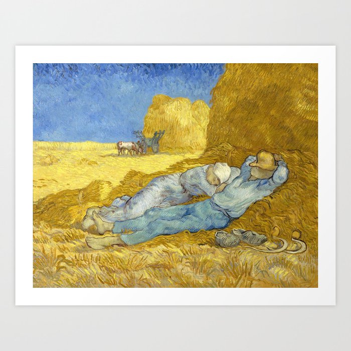 Vincent van Gogh "Noon – Rest from Work (after Millet)" Art Print