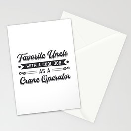 Favorite Uncle Construction Site Crane Operator Stationery Card