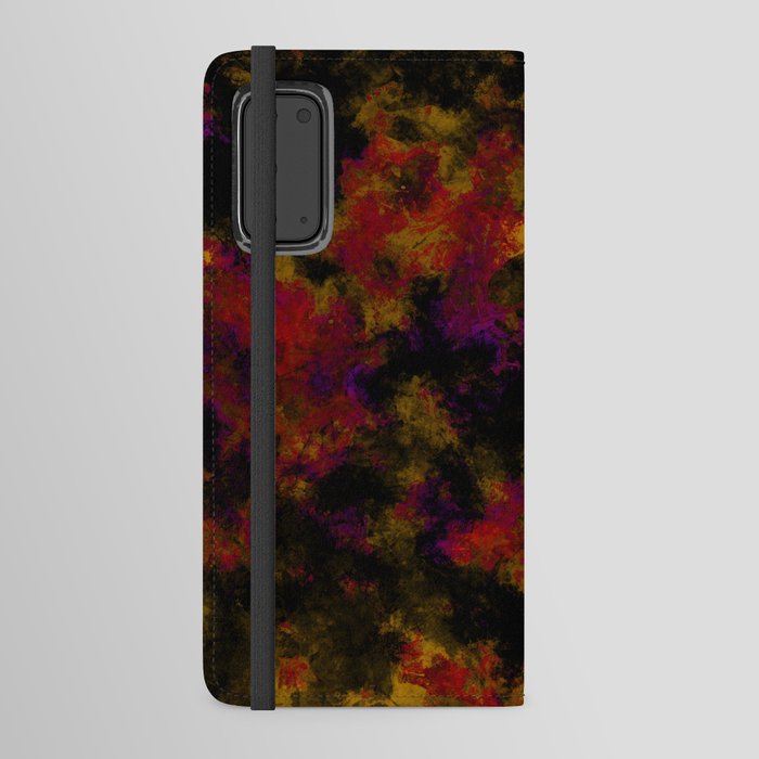 Abstract dark yellow red painting Android Wallet Case