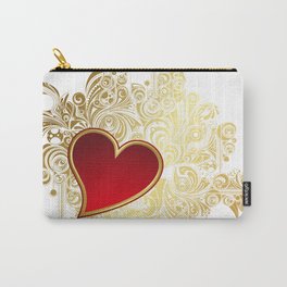 Red Heart with Golden Romance Carry-All Pouch