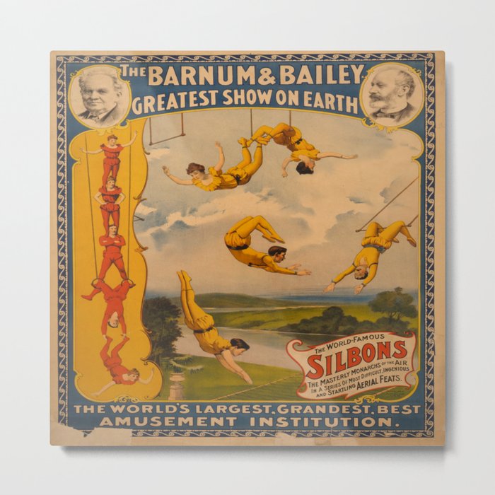 Vintage poster - Circus Trapeze Act Metal Print