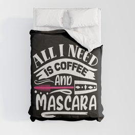 Coffee And Mascara Funny Makeup Quote Comforter