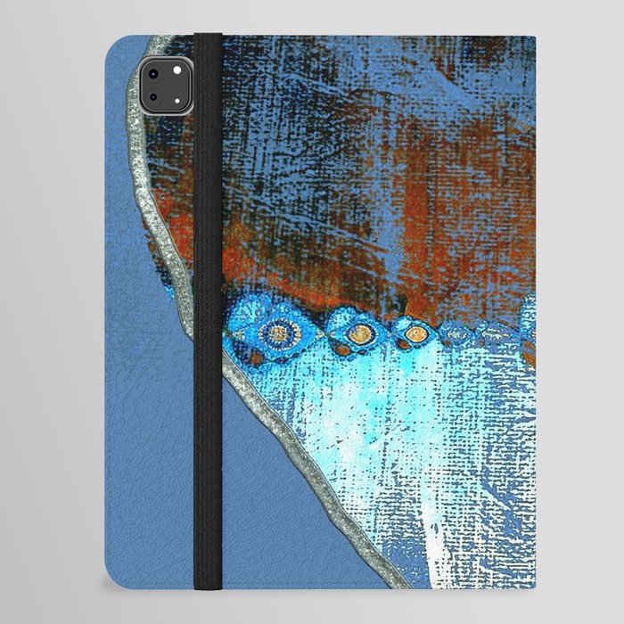 Blue Southwestern Grungy Heart art and decor iPad Folio Case