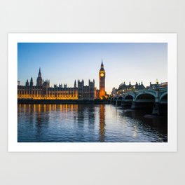 Big Ben During Sunset | London England Europe Cityscape Night Photography Art Print