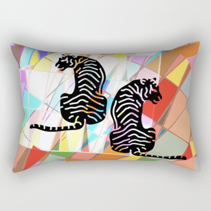 Glow Tigers  Rectangular Pillow