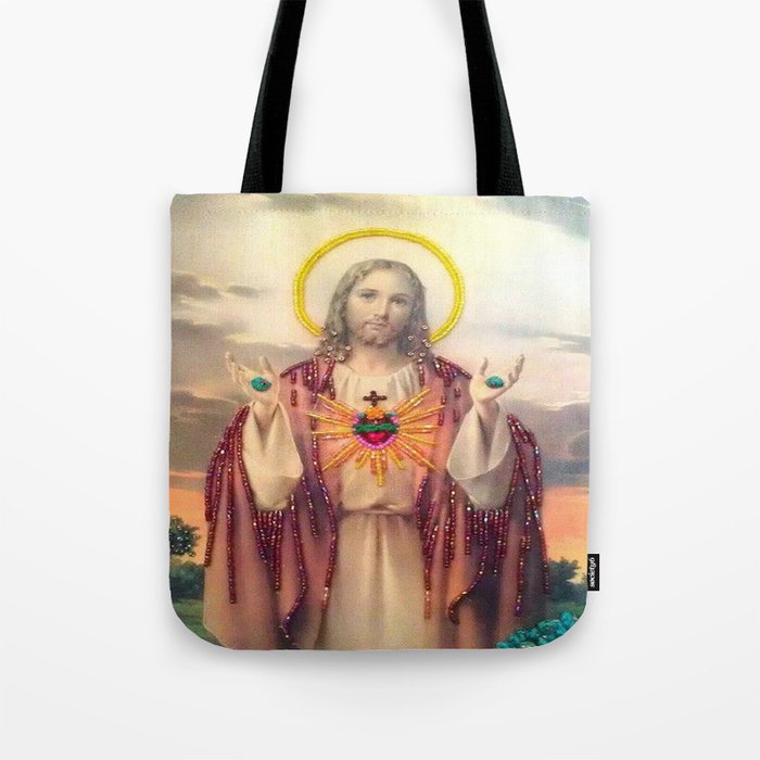 Vintage beaded Jesus is my Homeboy Tote Bag
