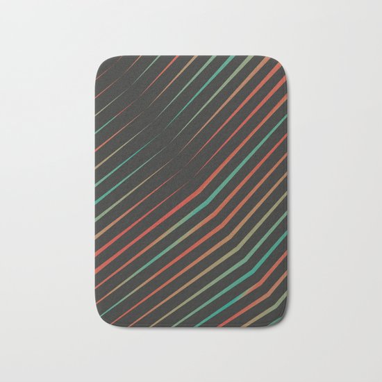 Turquoise vs Red Bath Mat
